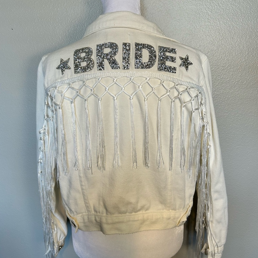 Bride Embellished Fringe Denim Jacket - Picture 2 of 8